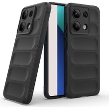 Case 4u Xiaomi Redmi Note 13 4g Kılıf Esnek Tpu Oyuklu Arka Yüzey Tasarımlı Etnik Silikon Kapak Siyah