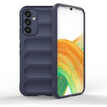 Case 4u Galaxy A34 Kılıf Esnek Tpu Oyuklu Arka Yüzey Tasarımlı Etnik Silikon Kapak Lacivert