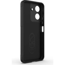 Case 4u Xiaomi Redmi 13C Kılıf Esnek Tpu Oyuklu Arka Yüzey Tasarımlı Etnik Silikon Kapak Siyah