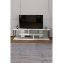 İzmir Alinda Mobilya 140 Cm Çok Raflı Tv Sehpası Beyaz  (5017)