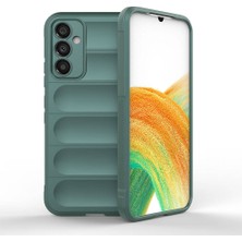 Case 4u Galaxy A34 Kılıf Esnek Tpu Oyuklu Arka Yüzey Tasarımlı Etnik Silikon Kapak Koyu Yeşil