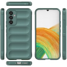 Case 4u Galaxy A34 Kılıf Esnek Tpu Oyuklu Arka Yüzey Tasarımlı Etnik Silikon Kapak Koyu Yeşil