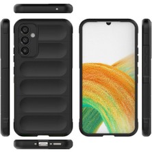 Case 4u Galaxy A34 Kılıf Esnek Tpu Oyuklu Arka Yüzey Tasarımlı Etnik Silikon Kapak Siyah