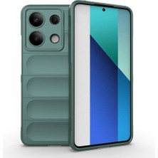 Case 4u Xiaomi Redmi Note 13 4g Kılıf Esnek Tpu Oyuklu Arka Yüzey Tasarımlı Etnik Silikon Kapak Koyu Yeşil