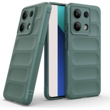 Case 4u Xiaomi Redmi Note 13 4g Kılıf Esnek Tpu Oyuklu Arka Yüzey Tasarımlı Etnik Silikon Kapak Koyu Yeşil