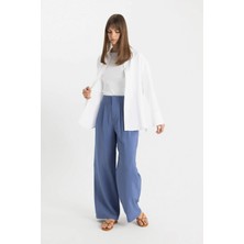 DeFacto Wide Leg Geniş Bol Paça Çift Pileli Basic Düz Dokuma Pantolon A9068AX24SM