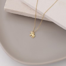 Nox Jewelry 925 Ayar Gümüş Minimal At Figür Kolye