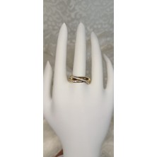 Lilly And Molly Jewelry 3'lü Zirkon Taşlı Dönerli Alyans Çelik Yüzük