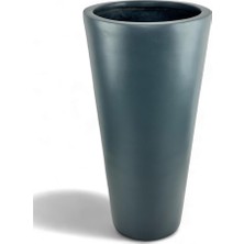 Nettenevime Fiber Saksı Antrasit Sütun Silindir Konik Vazo Dekoratif Saksı Fiberglas 80*40*27CM