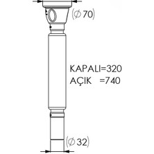 Lux Wares Parçalı Lüks Paslanmaz Körüklü Sifon 32X70 Mm.