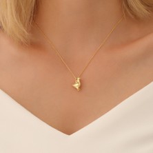 Nox Jewelry 14 Ayar Altın Mikron Kaplama Ördek Figürlü Minimal Zincir  Gümüş Kolye - CN00348