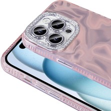 Case 4u Apple iPhone 15 Pro Kılıf Airbagli Parlak Taş Detay Tasarımlı Esila Kapak Pembe