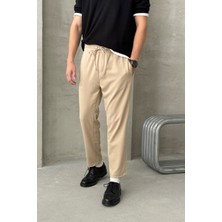 Erkek Beli Lastikli Rahat Kalıp Kumaş Pantolon