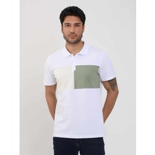 Dufy Beyaz Erkek Slim Fit Desenli Polo Yaka T-shirt