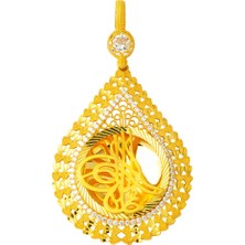 Bilezikci Kalpli Damla Tuğra Altın Kolye Ucu