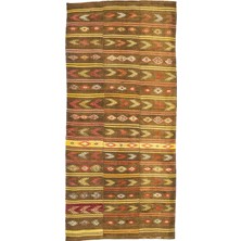 Soho Antiq Brownish Çubuklu Üç Kanat Kilim 170X389 cm