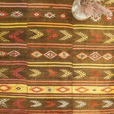 Soho Antiq Brownish Çubuklu Üç Kanat Kilim 170X389 cm