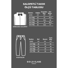 Gold Class Kidswear Salopetli Papyonlu 4 Parça Erkek Çocuk Gömlekli Takım