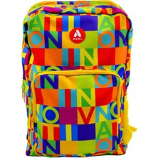 Adel Karışık Renkli 3 Bölmeli Okul Sırt Çantası ve Kalemlik 2'li Set