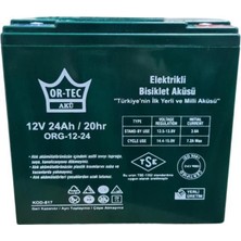 Or-Tec 6'lı Set 12V 24 Ah Elektrikli Motosiklet Aküsü ve 72V 24AH Elektrikli Bisiklet Şarj Aleti Seti