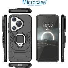 Microcase Huawei Pura 70 Pro / Huawei Pura 70 Pro Plus Batman Serisi Yüzük Standlı Armor Kılıf - Siyah AL3349