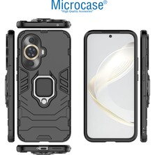 Microcase Huawei Nova 12S /nova 11 Batman Serisi Yüzük Standlı Armor Kılıf - Siyah AL3349