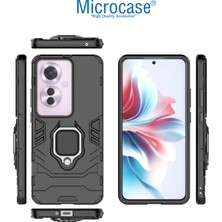 Microcase Oppo Reno 11F/ Oppo F25 Pro Batman Serisi Yüzük Standlı Armor Kılıf - Siyah AL3349