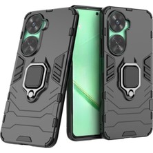 Microcase Huawei Nova 12 Se / Huawei Nova 11 Se 4g Batman Serisi Yüzük Standlı Armor Kılıf - Siyah AL3349