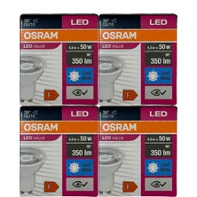 Osram 4.5W (50W) 4000K (Günışığı) GU10 Duylu PAR16 LED Spot (4 Adet)