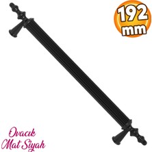 BADEM10 Ovacık (192 mm - 19.2 cm) Mat Siyah Metal Mobilya Mutfak Çekmece Dolap Kapak Kulpu Kulbu Kulpları