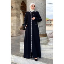 Asilnur Neva Kapşonlu Fileli Ferace Siyah