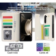 Mellow Shop Samsung Galaxy Z Için Kılıf Fold 6 Premium Koruma Deri Cüzdan Kılıf 5 (Yurt Dışından)