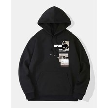 Amor Man Büyük Beden Özel Tasarım Kapüşonlu New Moment Baskılı Şardonlu Battal Erkek Sweatshırt