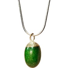 Royaleks Aventurin Doğal Taşı Zincirli El Yapımı Kolye Uç: 2 cm Zincir: 20 cm Kutulu