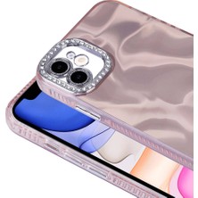 Case 4u Apple iPhone 11 Kılıf Airbagli Parlak Taş Detay Tasarımlı Esila Kapak Pembe