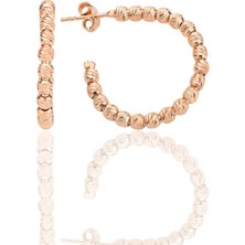 Söğütlü Silver Gümüş Rose Dorica Toplu Halka Küpe SGTL12548ROSE