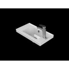 Turkuaz Frame Etajerli Lavabo 50 x 28 cm (Sağdan Bataryalı)