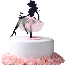 Kidspartim Pasta Üstü Şapkalı Etekli Model Pembe Tüllü 16 Cm