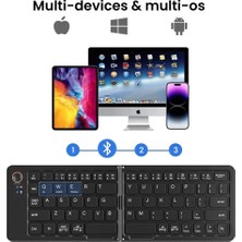 Zoli Kablosuz Katlanır Şarjlı Taşınabilir Mini Bluetooth Klavye Çok Fonksiyonlu Windows,android,ıos Için,Telefon Standlı