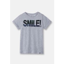 Miniko Kids Erkek Çocuk Fun Smile Değişen Pullu Kısa Kol Tişört