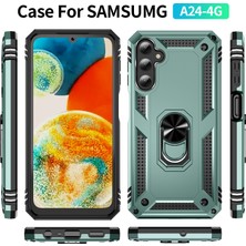 Seniee Samsung Galaxy A24 Kickstand Zırhlı Manyetik Halkalı Telefon Kılıfı Sağlam Koruyucu Askeri Sınıf Darbeye Dayanıklı Kılıf (Yurt Dışından)