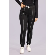 Hgm Collection Kadın Siyah Slim Basic Eşofman Altı