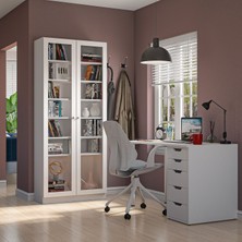 Dekorex KTP-211-C-BEYAZ -Cam Kapaklı Kitaplık