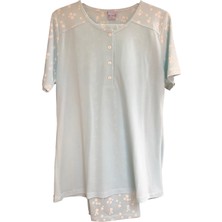 Nena NENA-24611-BAYAN Kısa Kollu Patlı % 100 Pamuk Viskon Pijama Takımı