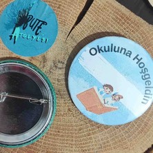 Butenin Atölyesi Sınıfına Hoşgeldin, Okuluna Hoşgeldin Hediyesi 44 mm Buton Rozet, 15 Adet