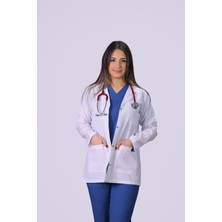 Hgm Collection Kadın Uzun Kol Klasik Yaka Medikal Önlük Doktor Hemşire Ezcacı Öğretmen Önlüğü Ince Kumaş