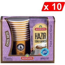 Altıncezve Altın Cezve Hazır Türk Kahvesi Ofis Seti Sütlü 10 x 11 gr - 10LU Paket