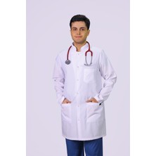 Hgm Collection Erkek Uzun Kol Hakim Yaka Medikal Önlük Doktor Hemşire Ezcacı Öğretmen Önlüğü Ince Kumaş