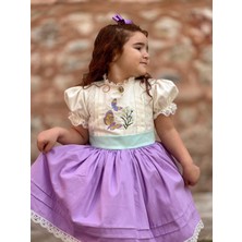 Hly Karol Tasarım Lila Papatyalı Vintage Kız Bebek Elbise,doğum Günü Elbise,fotoğraf Çekim Elbise,0-10 Yaş Uygun
