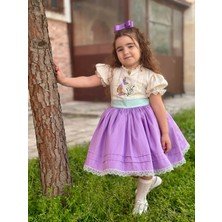 Hly Karol Tasarım Lila Papatyalı Vintage Kız Bebek Elbise,doğum Günü Elbise,fotoğraf Çekim Elbise,0-10 Yaş Uygun